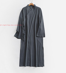 Unisex Wudang Taoist Robe Kung Fu Martial Arts Tai Chi Cotton Linen Long Tops