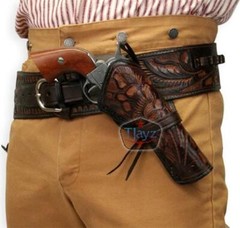 USA SELLER Western cowboy Gun Leather Cross Draw gun Holster Fits to 4&Prime;-6&Prime; Barre