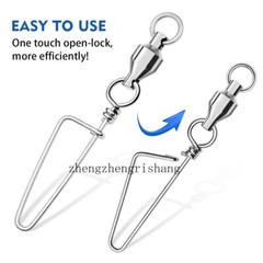 20Pcs Ball Bearing Fishing Swivels Snap Coastlock Fishing Line Connector17-330lb