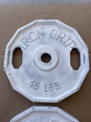 Iron Grip Olympic 2” 45 Lb Weight Plates 2x45Lb Total 90 Lbs USA Made