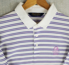 POLO GOLF x PALMETTO DUNES Size XL Mens Performance Polo Shirt White Striped