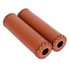 1 Pair Three Colors Retro Artificial Leather Bicycle Handlebar Grips Bike Ha BT0