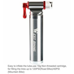 WEST BIKING Portable Aluminum Bicycle Mini Pump CO2 Inflator Bike Tire Ball Pump