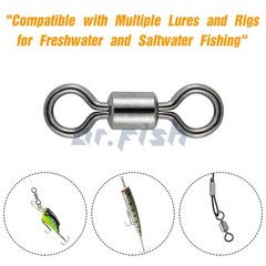 50/100pcs Rolling Barrel Swivels 20-330LB Fishing Swivel Solid Ring Lures Tackle