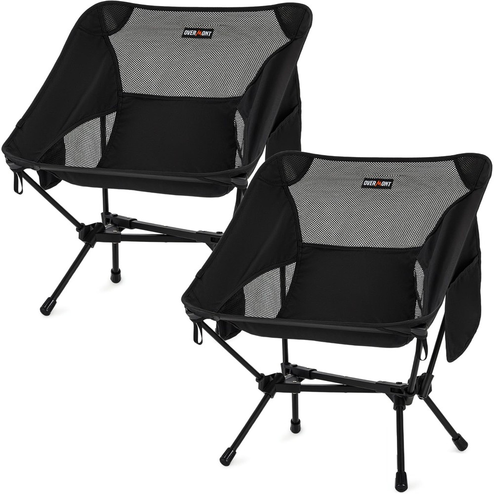 Overmont Ultralight Folding Camping Chair, 330lb, 2 Pack
