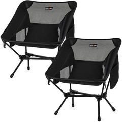 Overmont Ultralight Folding Camping Chair, 330lb, 2 Pack
