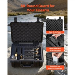Uimoso Hard Pistol Case with Foam Interior for Secure Storage 18.7×12.5×7.5in
