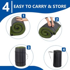 Portable Memory Foam Camping Mattress Floor Mat Roll Up for Guests Kids Adult