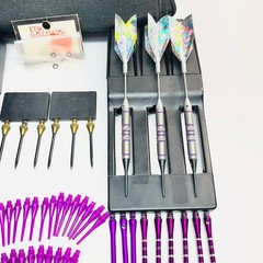 VTG 146 PCS Airmaster 6 Dart Set Case Extra Flights Shafts Points Plastic Steel