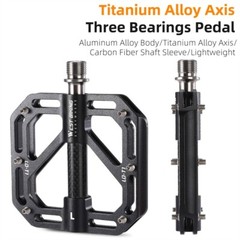 WEST BIKING Bicycle Pedals Titanium Carbon Fiber Axle 3 Bearing Bike Flat Pedals