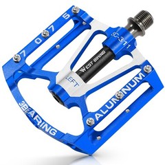 WEST BIKING Bicycle Pedals 3 Sealed Bearing Aluminum MTB Road Bike Pedal Blue