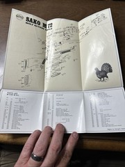 1973 Vintage Original Finland Sako M72 Medium Action Bolt Rifle Owners Manual