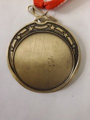 2&Prime; Wrestling medal, Gold, team or individual award, with engraving, stars at top