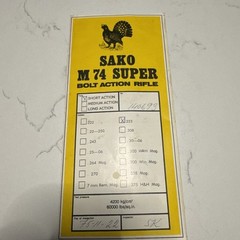 1973 Vintage Original Finland Sako M72 Medium Action Bolt Rifle Owners Manual