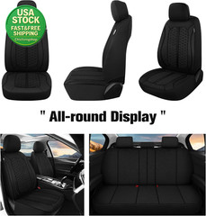 Breathable Car Seat Covers Full Set Universal Fit Air-Mesh Comfortable Black