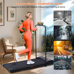 Walking Pad Treadmill Incline 3.0HP Under Desk Portable w/ Handles 350LB 7.6MPH
