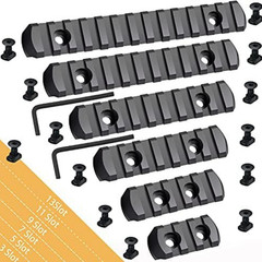 6 Pack Lock Picatinny Rail 3/5/7/9/11/13 Slot Set M-Lok Picatinny Rail