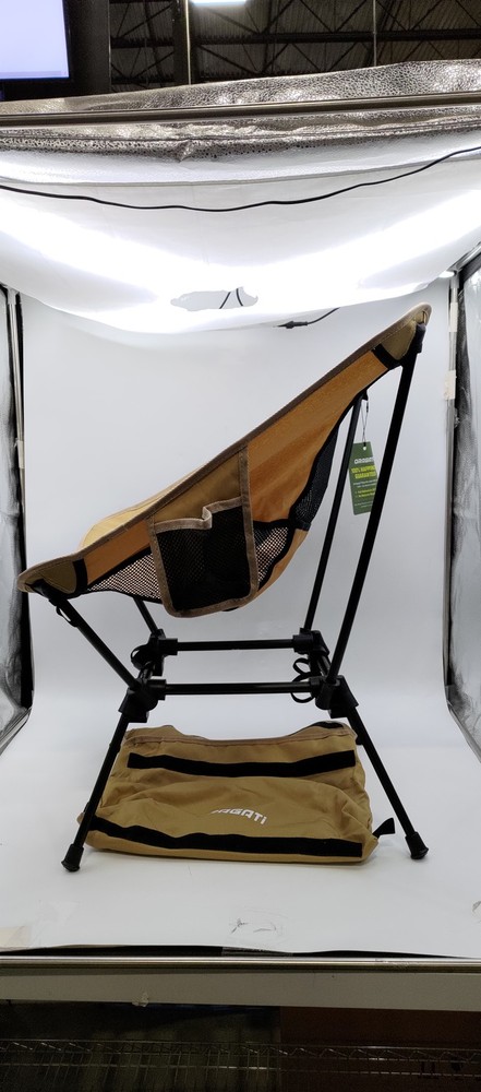 ORAGATI ERGONOMIC FOLD-OUT CAMPING CHAIR WITH ADJUSTABLE HEIGHT – KHAKI