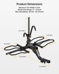 Heavy Duty 2 Bike Rack Hitch Mount for Car Truck SUV 2&Prime; Receiver Fold Folding