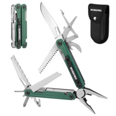 WORKPRO 18-in-1 Multi Tool Plier Stainless Steel Multitool Pocket Knife w/2 Lock