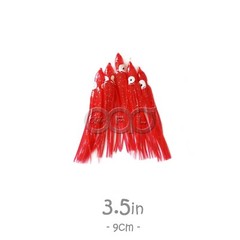 100pcs 3.5&Prime; 9cm Squid Skirt Hoochies Salmon Rock Fish Octopus Fish Lure Red line