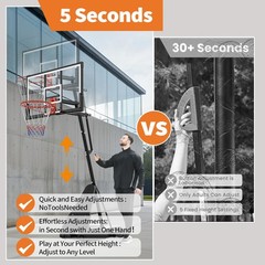 Basketball Hoop Outdoor W/ Portable 44&Prime;/52&Prime; Backboard Adjustable Basketball Goal