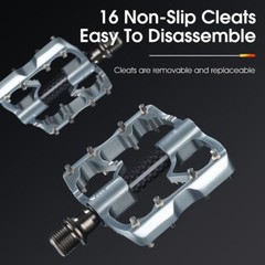 WEST BIKING 3 Sealed Bearings Carbon Fiber Axle Bike Bicycle Pedals 9/16&Prime; Silver
