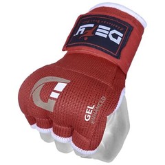 Gel Padded Inner Gloves with Hand Wraps MMA Muay Thai Boxing Bandage Fight Red