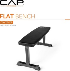 Cap Barbell Flat Weight Bench Black, 18×46.5×19 inches, 500 lbs