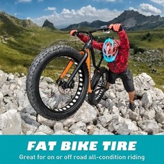 Fat Tire E-Bike Snow Bike Tire 20&Prime; x 4&Prime; – 2 Pack with Tubes and Levers