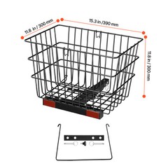 Scooter Rear Basket Heavy Duty Mobility Basket with Handle 1 in Receiver