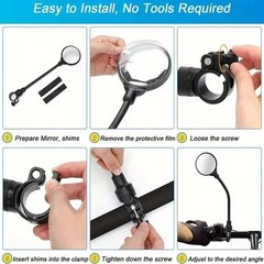 Bike Handlebar Mirror 2 Pack – Rotatable And Adjustable Wide Angle Rear View
