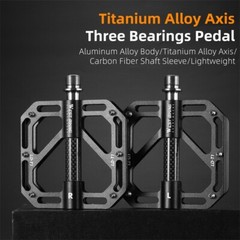 WEST BIKING Bicycle Pedals Titanium Carbon Fiber Axle 3 Bearing Cycling Pedals