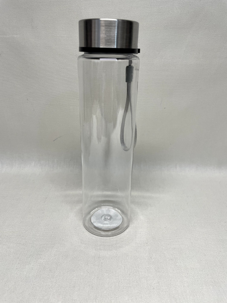 MAINSTAYS 18 oz Plastic Water Bottle Stainless Steel Screw Cap Lid with Strap
