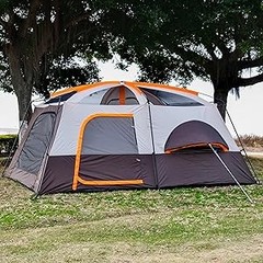 Extra Large Tent 12 Person,Family Cabin Tents,2 Bay-Windows,2 Rooms and 3 Doors