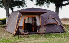 Extra Large Tent 12 Person,Family Cabin Tents,2 Bay-Windows,2 Rooms and 3 Doors