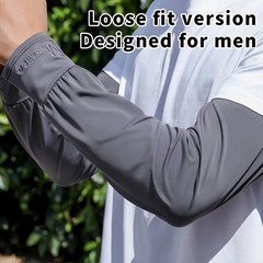 Summer Ice Silk Sleeves Breathable Loose-Fit Cycling Driving Cooling Arm Covers