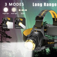 9900000LM USB Rechargeable Zoomable Headlamp Home Outdoor Use Hiking Headlight