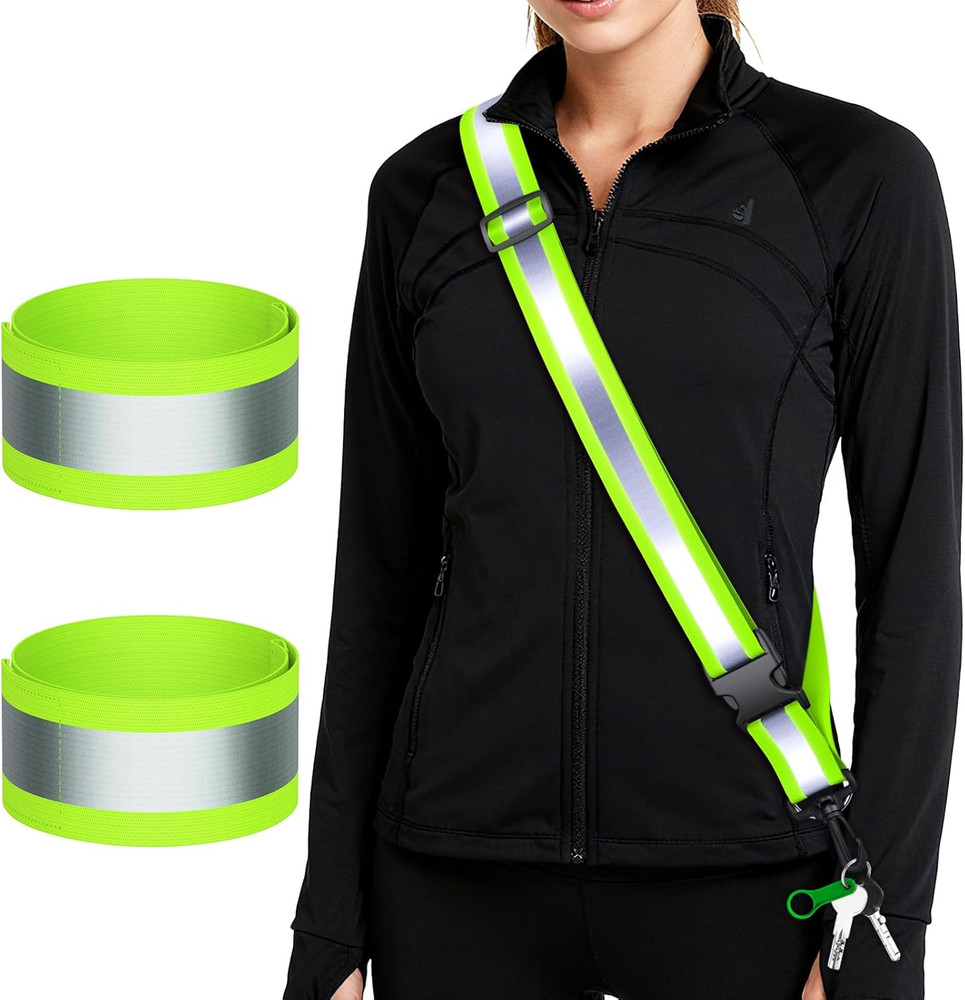 Reflective Walking Gear at Night, High Visibility Safety Reflective Sash Belt an
