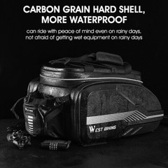 WEST BIKING Waterproof Hard Shell Bicycle Rack Pack Bag Carrier MTB Bike Pannier