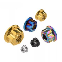 6pcs Titanium Nut M6 M8 M10 M12 M14 M16 Ti Flange Nuts for Motorcycle Rear Axle