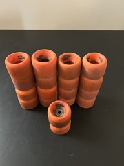 Lot of 20 Vanguard Zinger Orange Roller Skate Wheels (Condition& Size Varies)