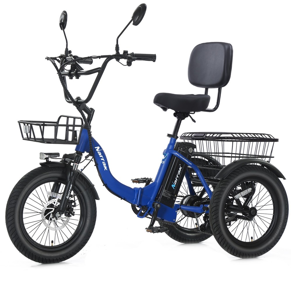 Narrak Fat Tire Folding Electric Trike Peak electric trike adult fat tire 1100W