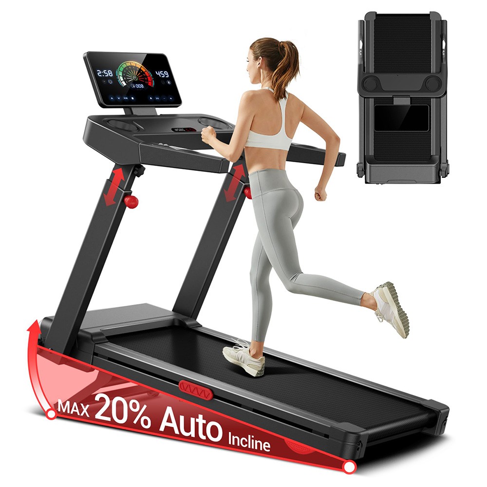 UMAY L10 Treadmill+20% Auto Incline,Extra-Wide Running Area,3.5HP Quiet Brushle