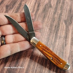 Remington Backwoods Trapper 3.5&Prime; Closed Bone Handles Folding Pocket Knife