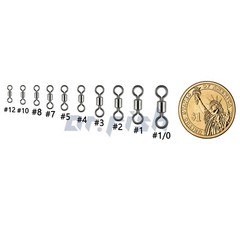 50/100pcs Rolling Barrel Swivels 20-330LB Fishing Swivel Solid Ring Lures Tackle