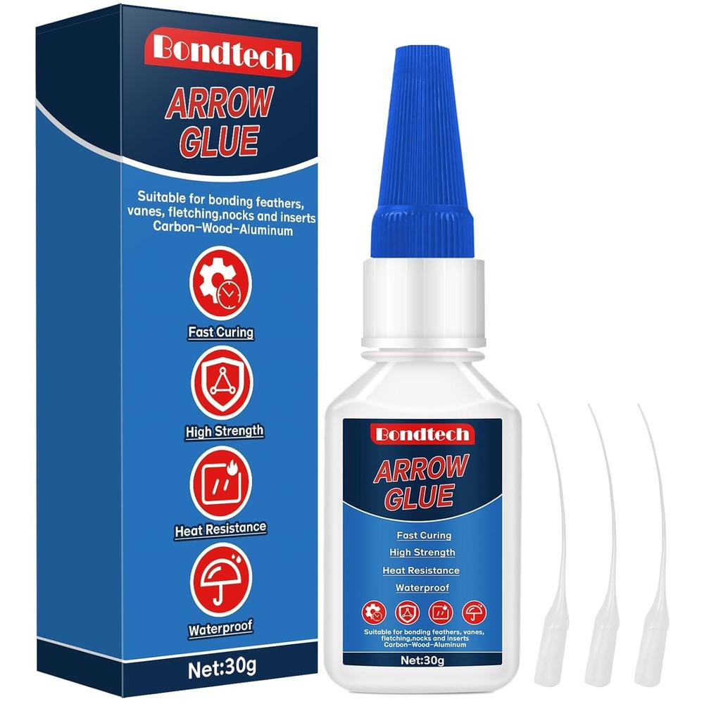 Arrow Glue 30 g, Fletching Glue, Instant & Clear Adhesive for Carbon clear