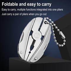 Portable Multi-Tool Pliers Combo Knife Bit ScrewDriver Keychain -Stainless Steel