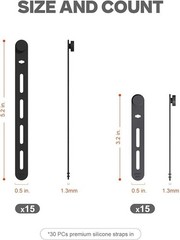 Silicone Fishing Rod Ties Straps (30-Pack) – Lightweight, Durable, Reusable Rubb