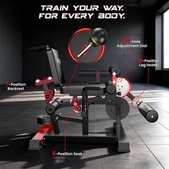 Indoor Leg Extension Curl Machine Plate Loaded Quad Hamstring Trainer Home Gym